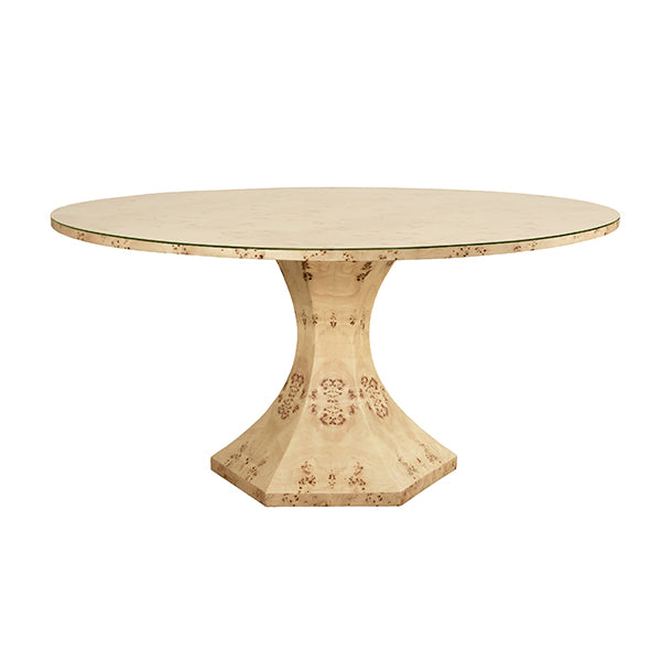 Bryce Round Dining Table With Hexagonal Tapered Base