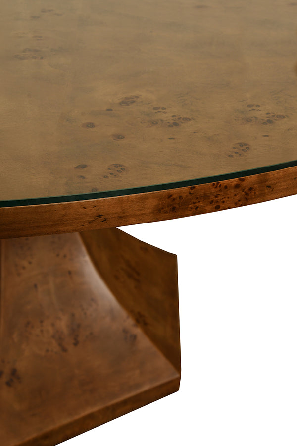 Bryce Round Dining Table With Hexagonal Tapered Base