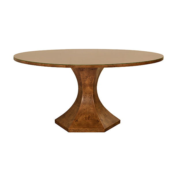 Bryce Round Dining Table With Hexagonal Tapered Base