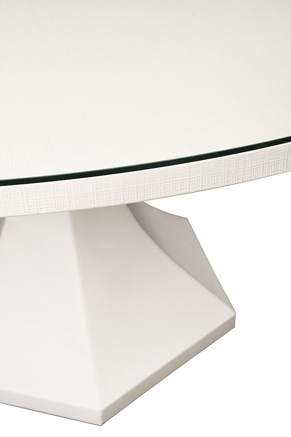 Bryce Round Dining Table With Hexagonal Tapered Base