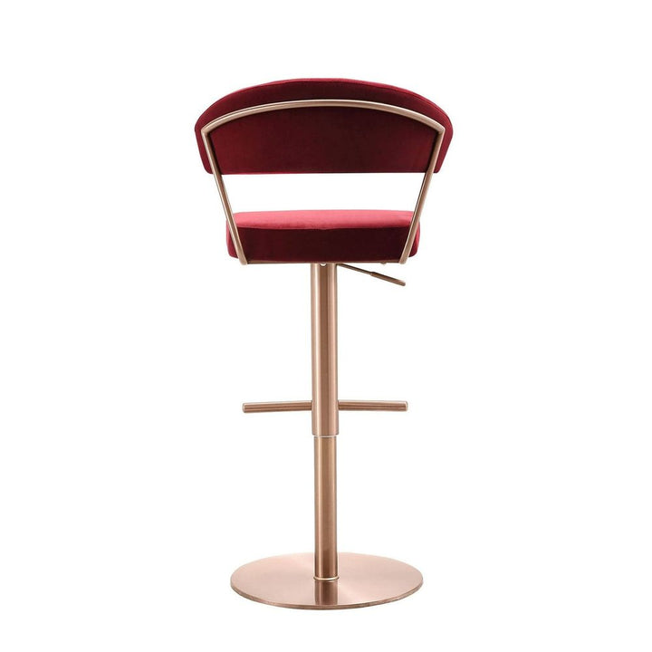 Nova Barstool-Whiteline Modern Living-WHITELINE-BS1720F-RGLD/RED-Bar StoolsRed/Rose Gold-4-France and Son
