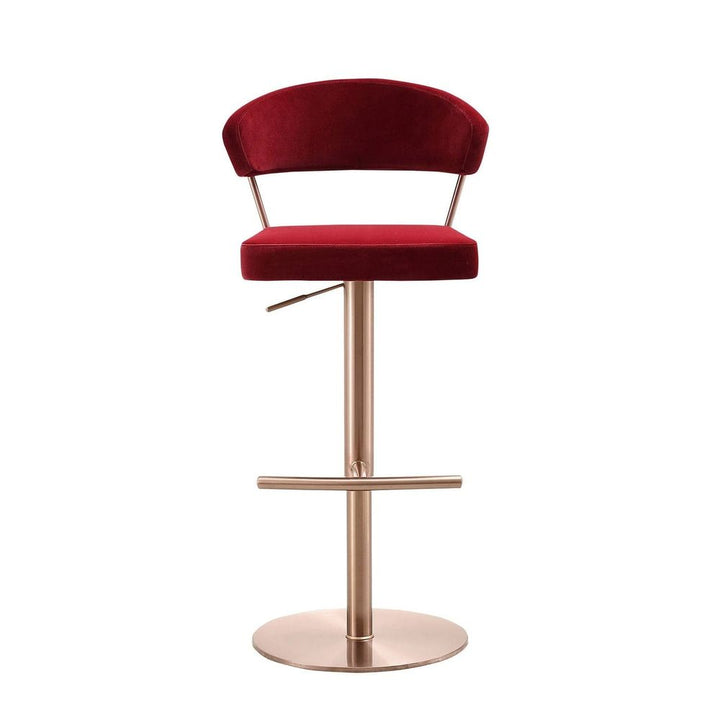 Nova Barstool-Whiteline Modern Living-WHITELINE-BS1720F-RGLD/RED-Bar StoolsRed/Rose Gold-1-France and Son