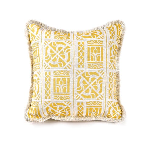 Bamboo Lattice Pillow w/ Trim-Ann Gish-ANNGISH-PWBL2424T-AQU-CRE-PillowsBlue/ White-6-France and Son