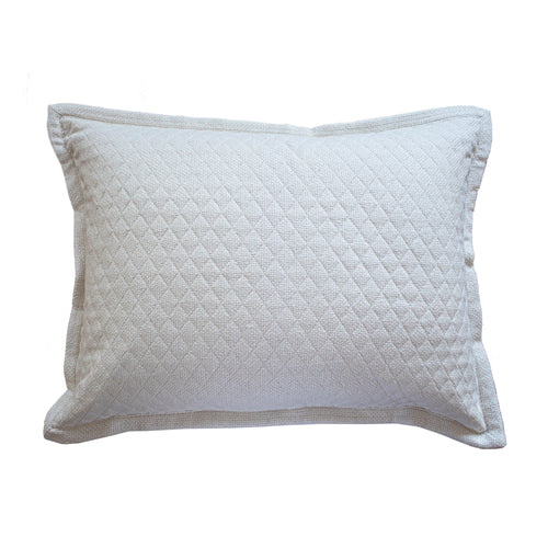 Basketweave Quilt Pillow-Ann Gish-ANNGISH-PWBQ3630-IVO-BeddingIvory-1-France and Son