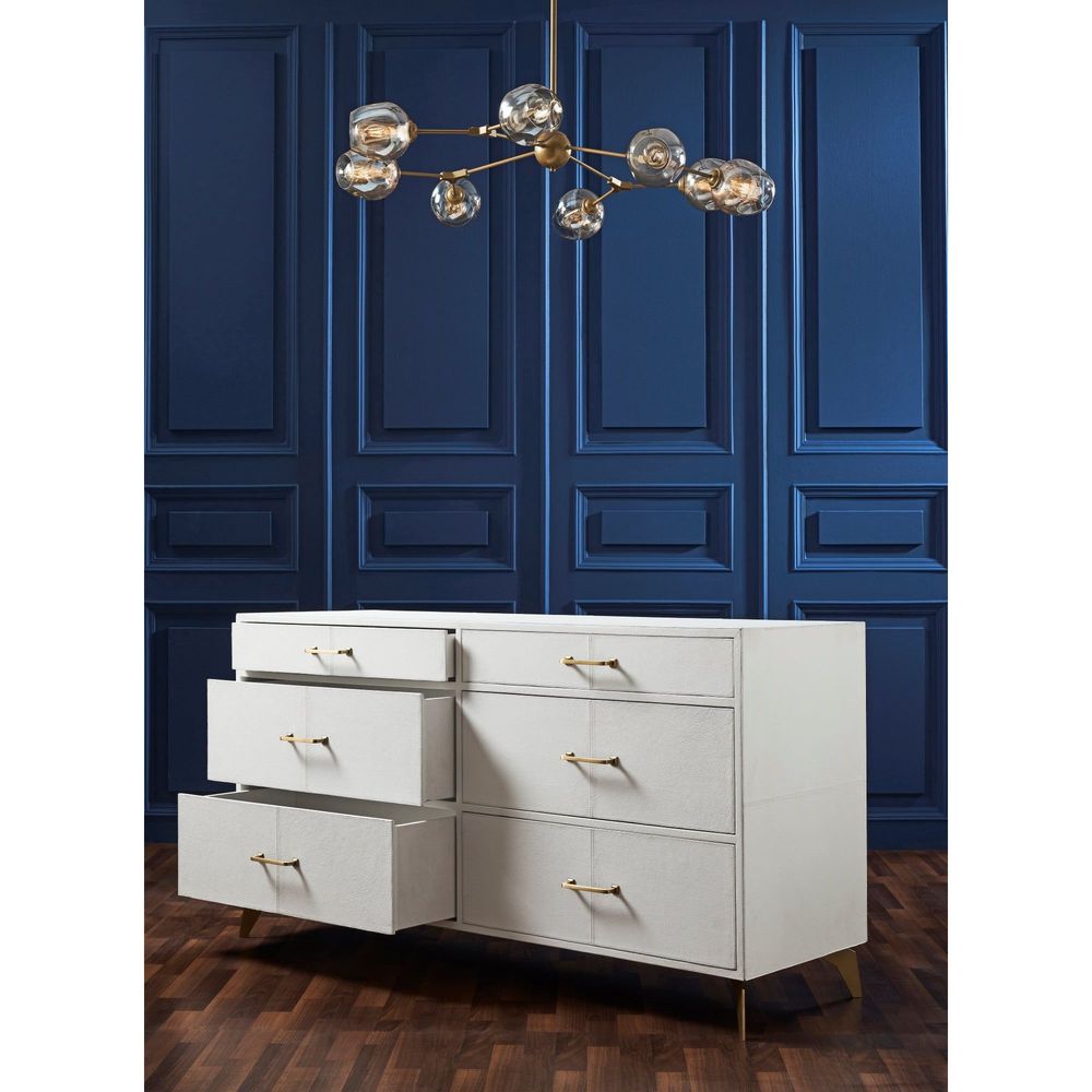 Berkeley Six Drawer Leather Wrapped Dresser