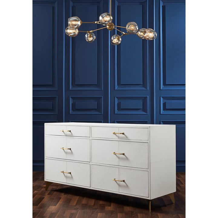 Berkeley Six Drawer Leather Wrapped Dresser