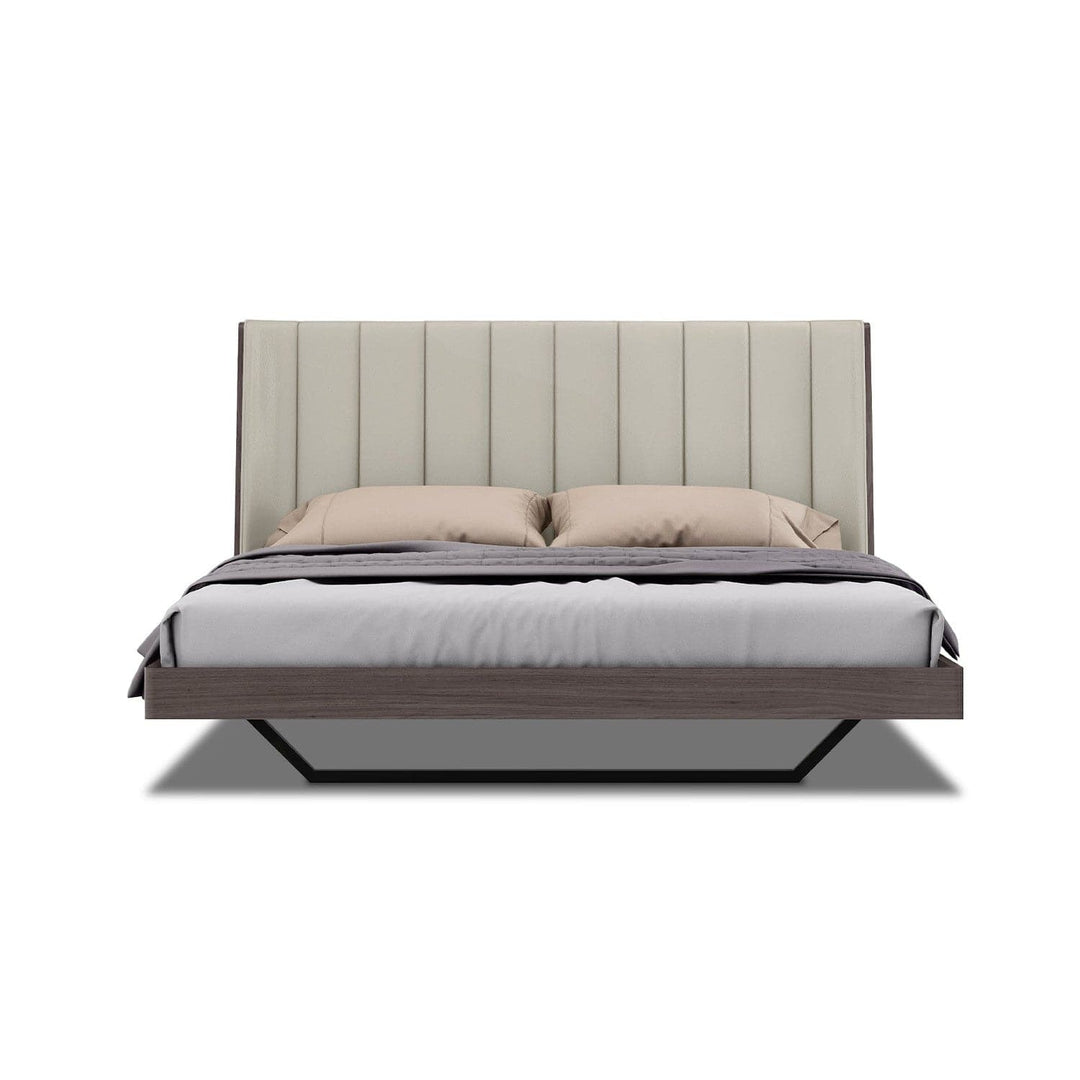 Berlin Bed-Whiteline Modern Living-WHITELINE-BK1754-CNUT/LGRY-BedsKing-3-France and Son