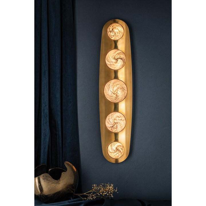 Bezel Wall Sconce - Vintage Brass 5 Lights