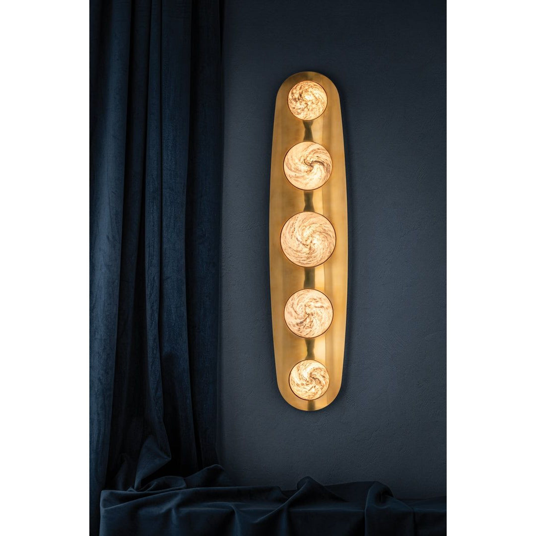 Bezel Wall Sconce - Vintage Brass 5 Lights