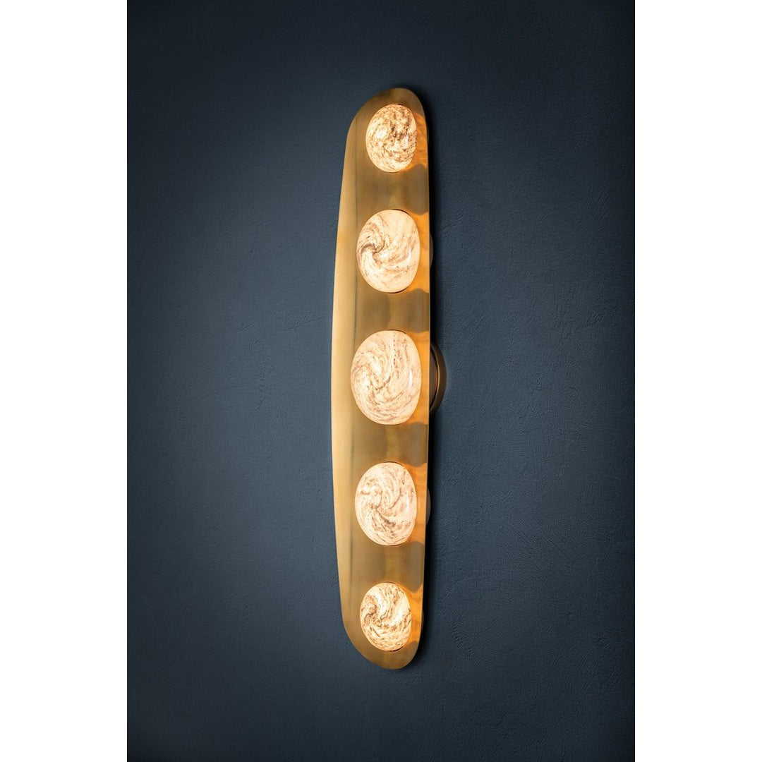 Bezel Wall Sconce - Vintage Brass 5 Lights