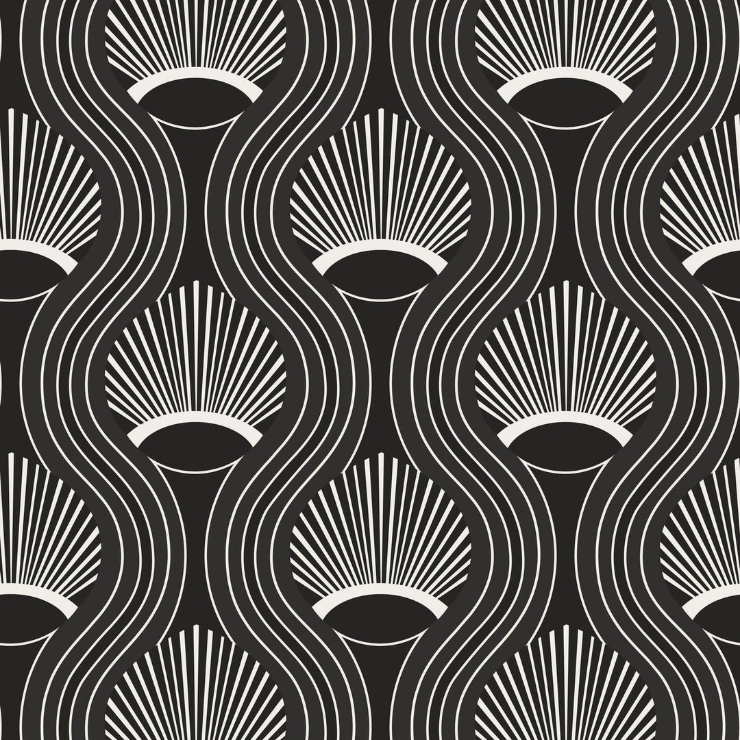 Riviere Wallpaper-Mitchell Black-MITCHB-WCCE6-BL-PM-10-Wall DecorPatterns Black-Premium Matte Paper-1-France and Son