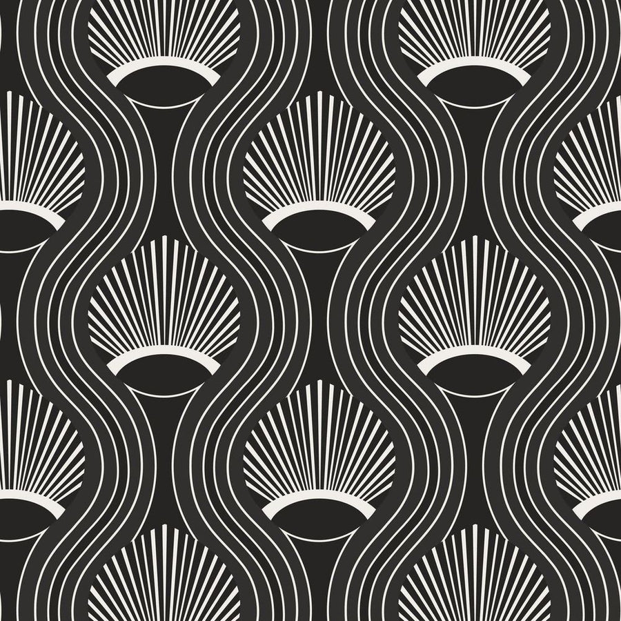 Riviere Wallpaper-Mitchell Black-MITCHB-WCCE6-BL-PM-10-Wall DecorPatterns Black-Premium Matte Paper-1-France and Son
