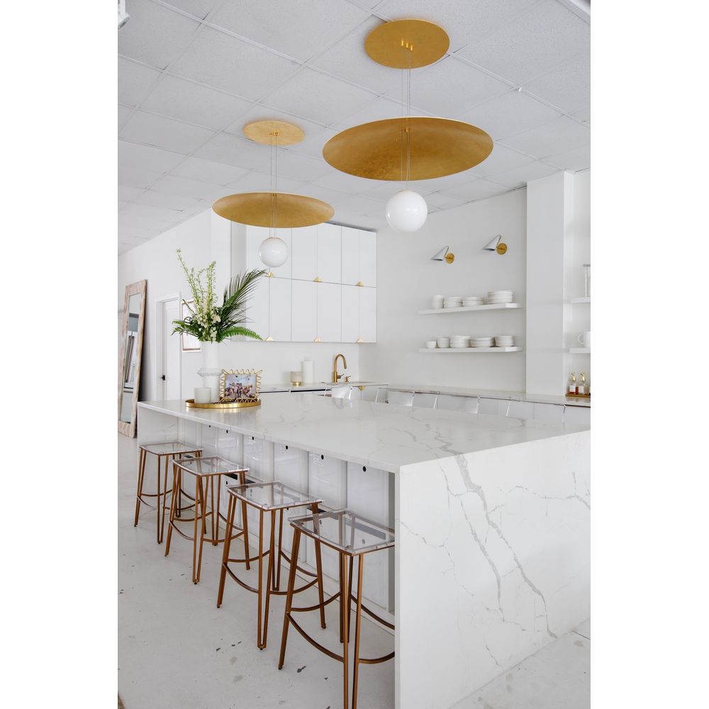 Pendants Brim 1 Light Large Pendant Soft White / Gold Leaf