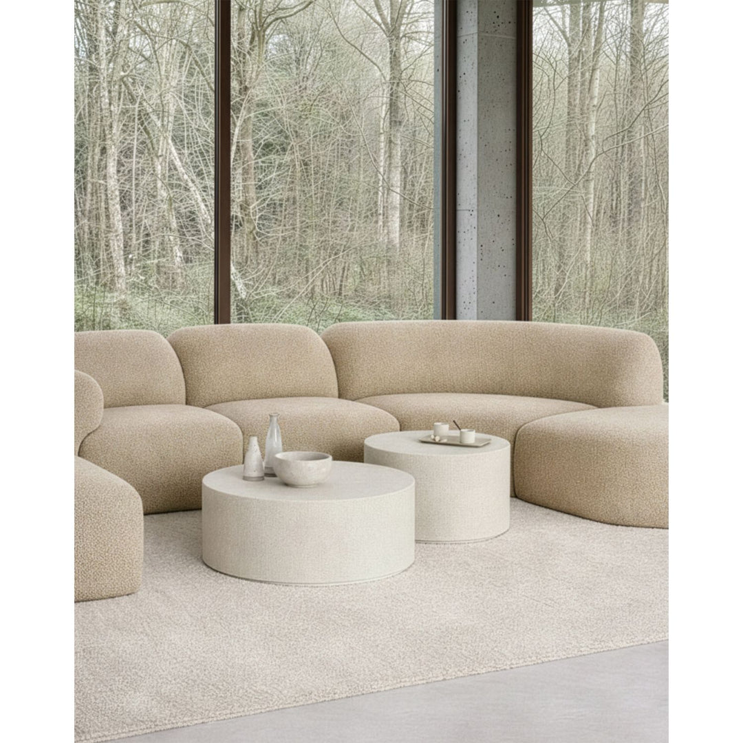 Bulky Modular Sofa Set - 1 Center, 2 End Seats & Footstool - lifestyle