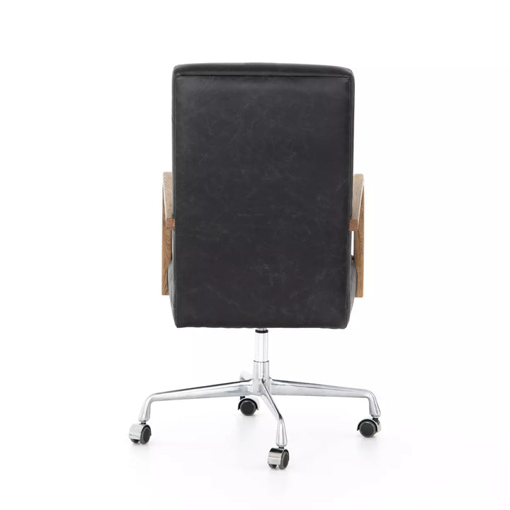Crest Channelled Leather Desk Chair
