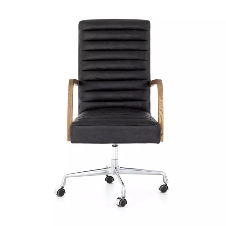 Crest Channelled Leather Desk Chair