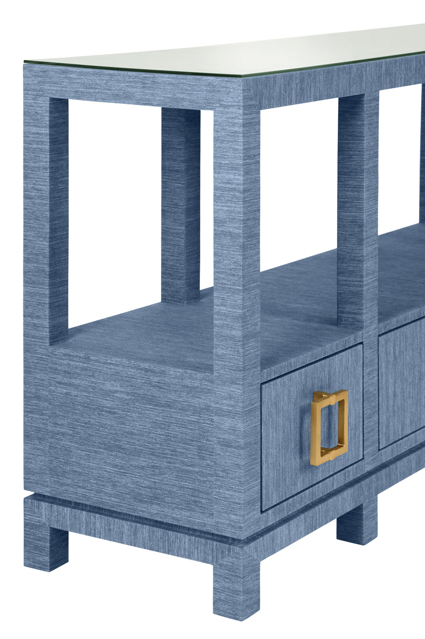 Campbell Open Shelf Console With Three Bottom Drawers