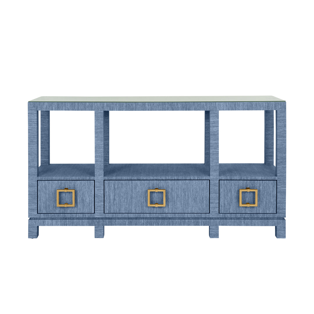 Campbell Open Shelf Console With Three Bottom Drawers