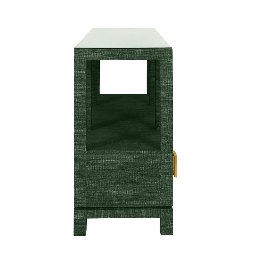 Campbell Open Shelf Console With Three Bottom Drawers