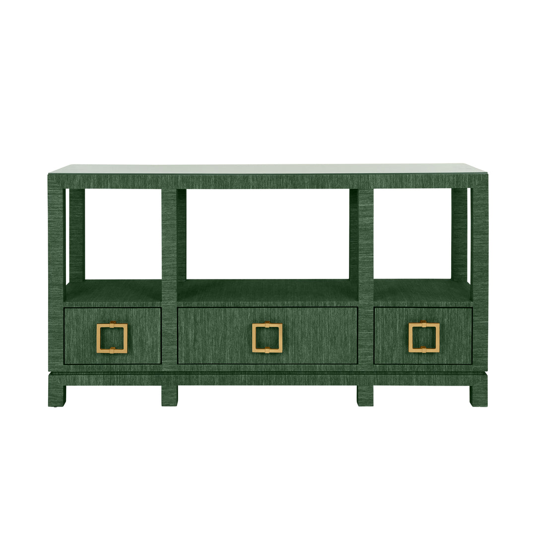 Campbell Open Shelf Console With Three Bottom Drawers