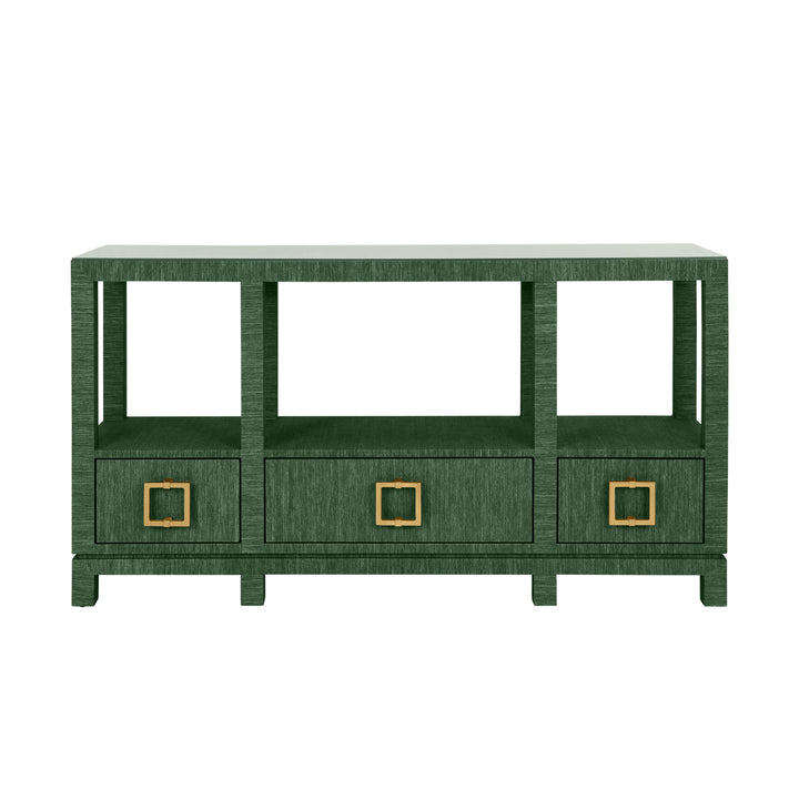 Campbell Open Shelf Console With Three Bottom Drawers
