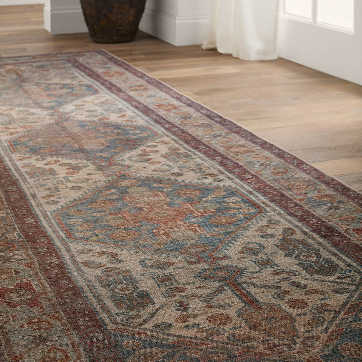 Vibe by Jaipur Living Arkansas Medallion Blue/ Red Runner Rug (3'X12')