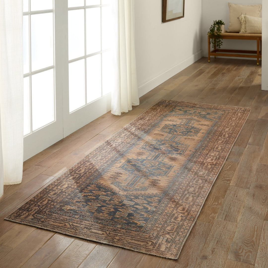 Vibe by Jaipur Living Reeves Medallion Brown/ Blue Area Rug (4'X8')