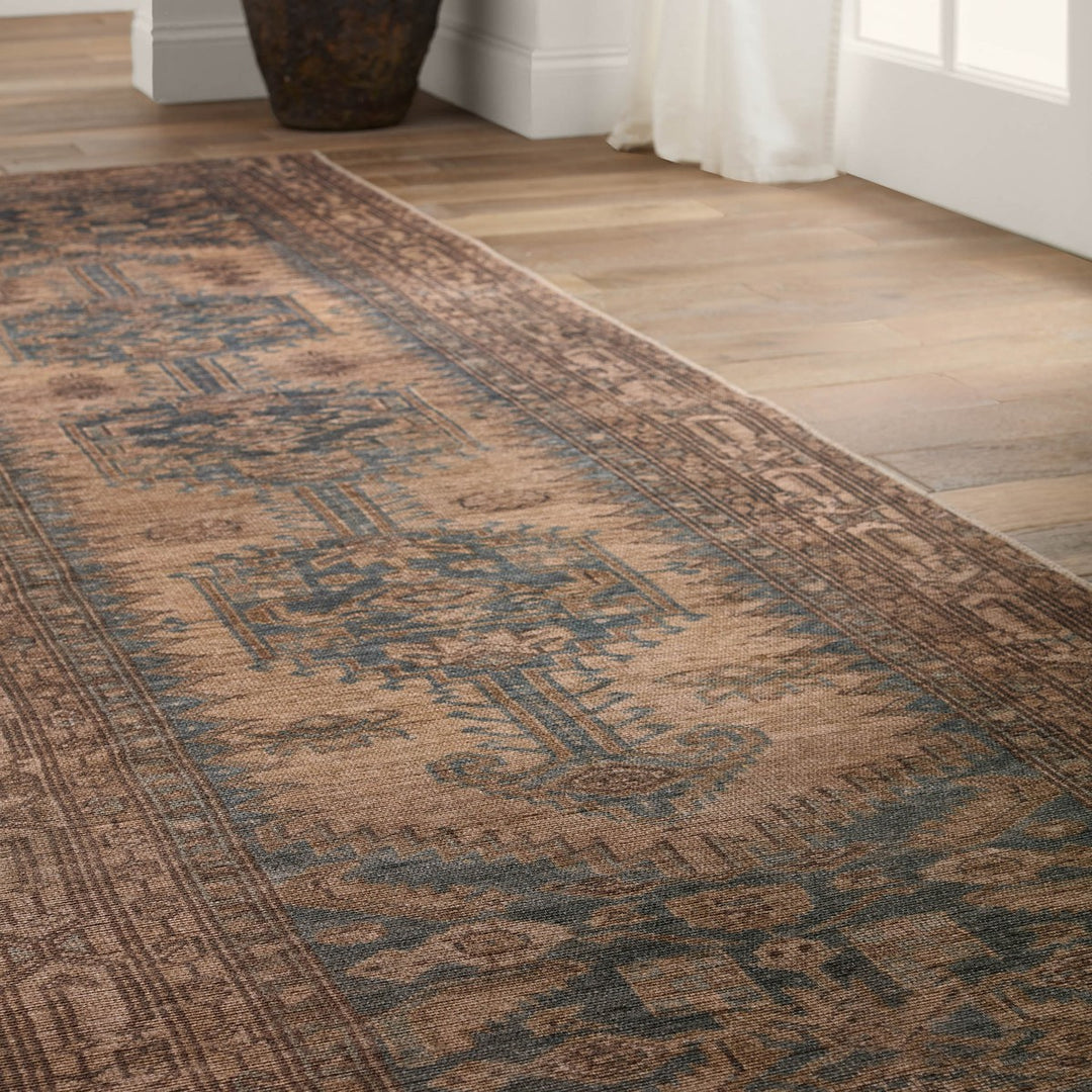 Vibe by Jaipur Living Reeves Medallion Brown/ Blue Area Rug (4'X8')