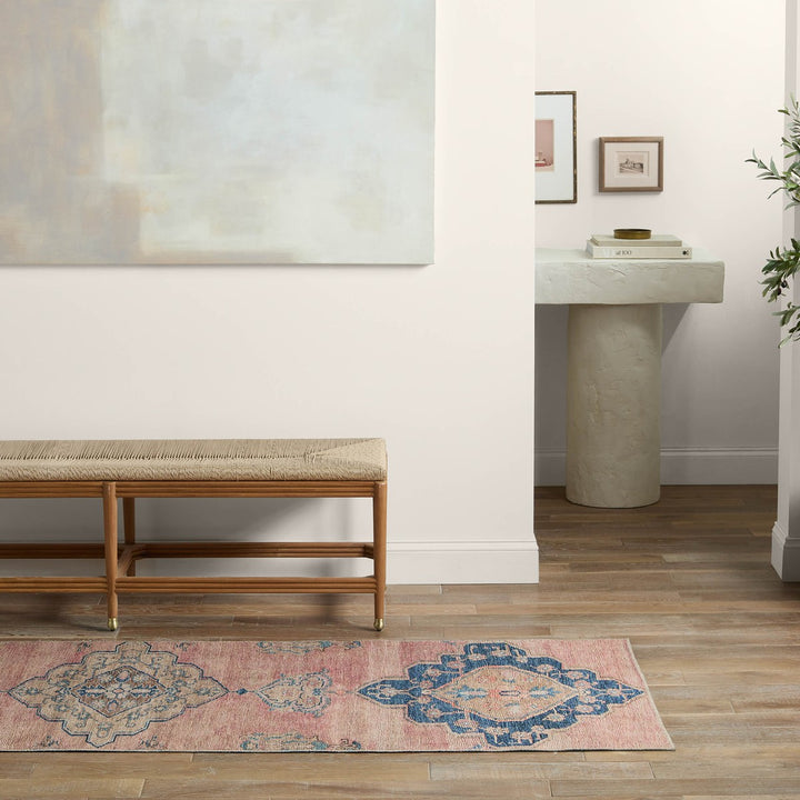 Vibe by Jaipur Living Clanton Medallion Pink/ Blue Area Rug (4'X6')