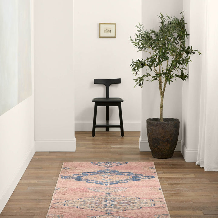 Vibe by Jaipur Living Clanton Medallion Pink/ Blue Area Rug (4'X8')