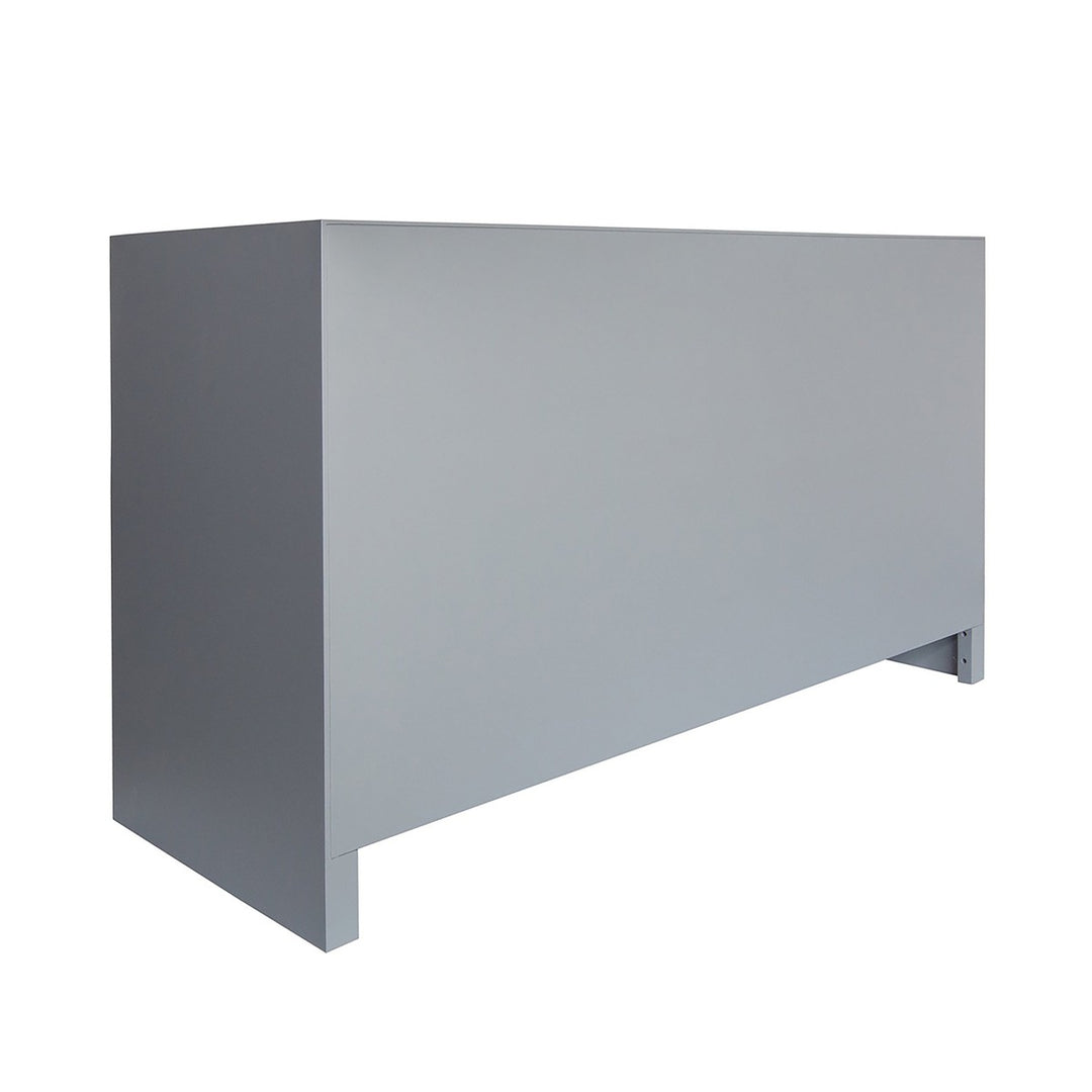 Carla - Six Drawer Cane Front Chest With Brass Hardware In Matte Grey Lacquer Finish