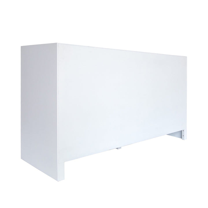 Carla - Six Drawer Cane Front Chest With Brass Hardware In Matte White Lacquer Finish