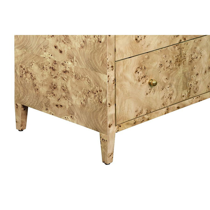 Carnegie Seven Drawer Chest In Burl Wood