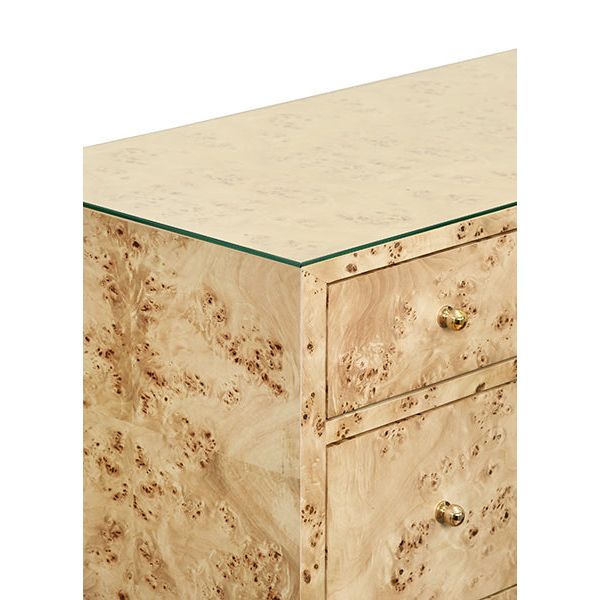 Carnegie Seven Drawer Chest In Burl Wood