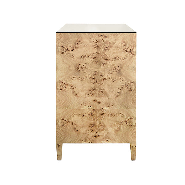 Cabinets & Curios Carnegie Seven Drawer Chest In Burl Wood