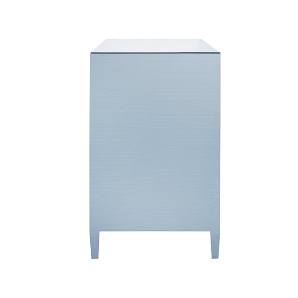 Carnegie Seven Drawer Chest In Textured Light Blue Linen