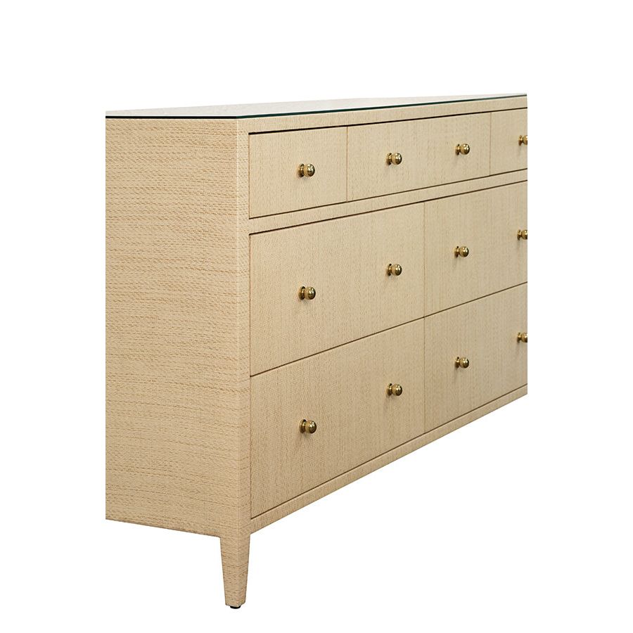 Carnegie Seven Drawer Chest In Natural Grasscloth