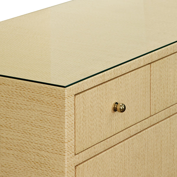 Cabinets & Curios Carnegie Seven Drawer Chest In Natural Grasscloth