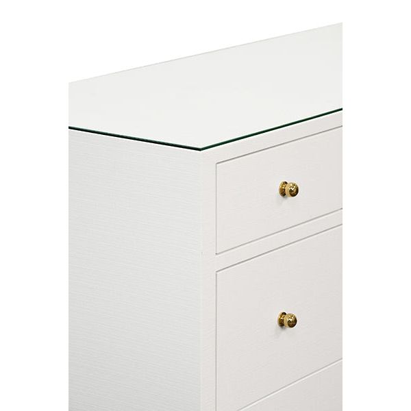 Cabinets & Curios Carnegie Seven Drawer Chest In Textured White Linen
