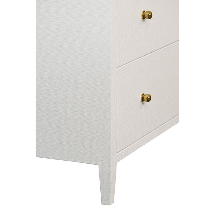 Carnegie Seven Drawer Chest In Textured White Linen