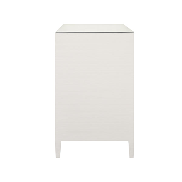 Carnegie Seven Drawer Chest In Textured White Linen