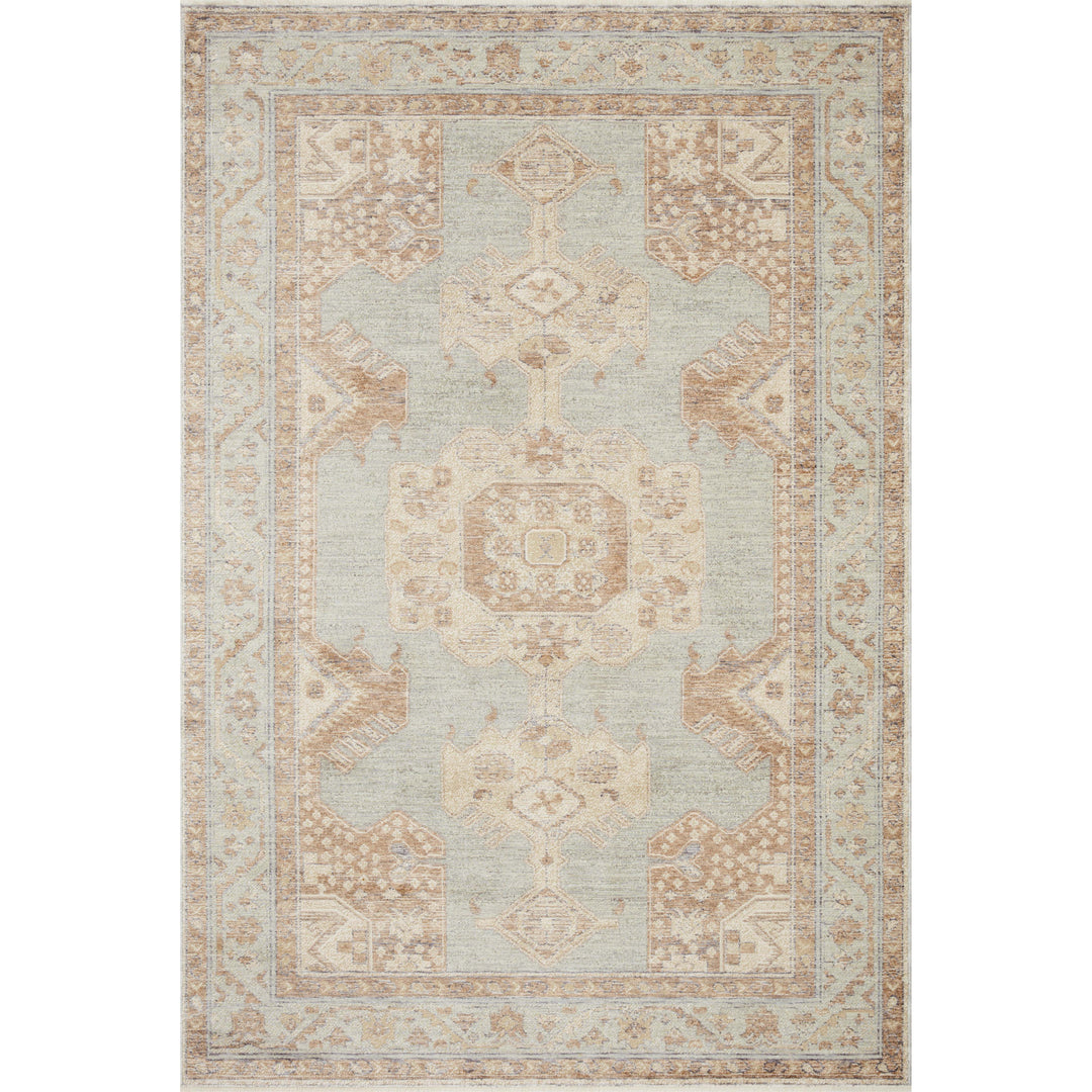 Magnolia Home By Joanna Gaines x Loloi Carlisle Seafoam / Taupe 5'-3" x 5'-3" Round Area Rug