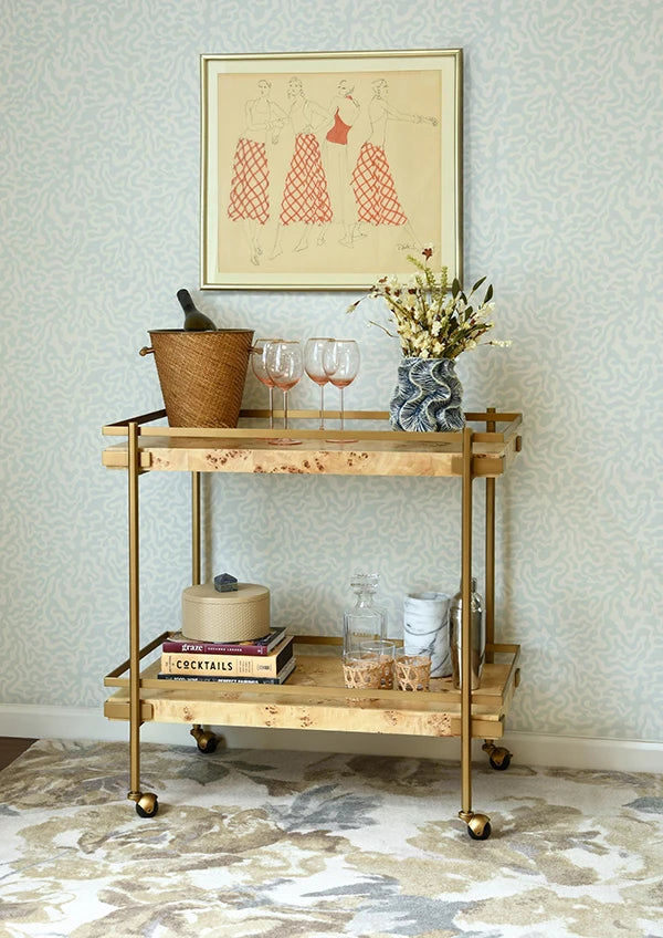 Max Small Woven Rattan Wine Cooler In Burnished Brass