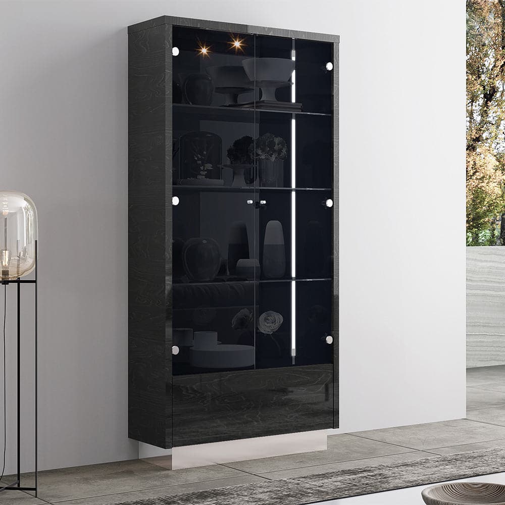 Los Angeles Vitrine-Whiteline Modern Living-WHITELINE-CB1673-GRY-Bookcases & Cabinets-3-France and Son