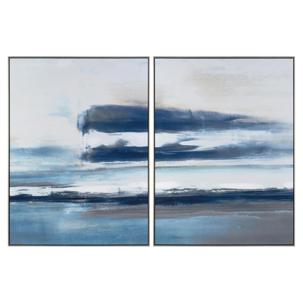 Wall Art Carol Benson-Cobb's Horizon's Break Diptych - White