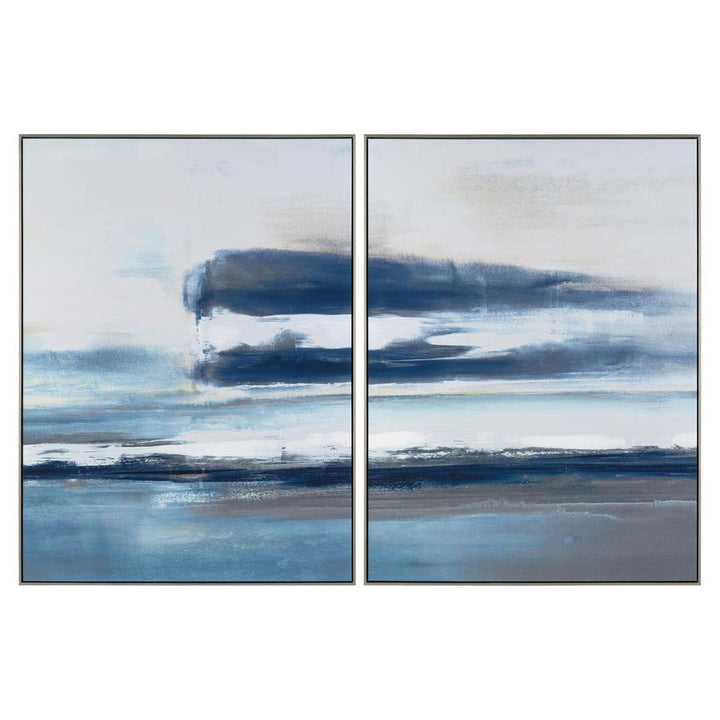 Wall Art Carol Benson-Cobb's Horizon's Break Diptych - White