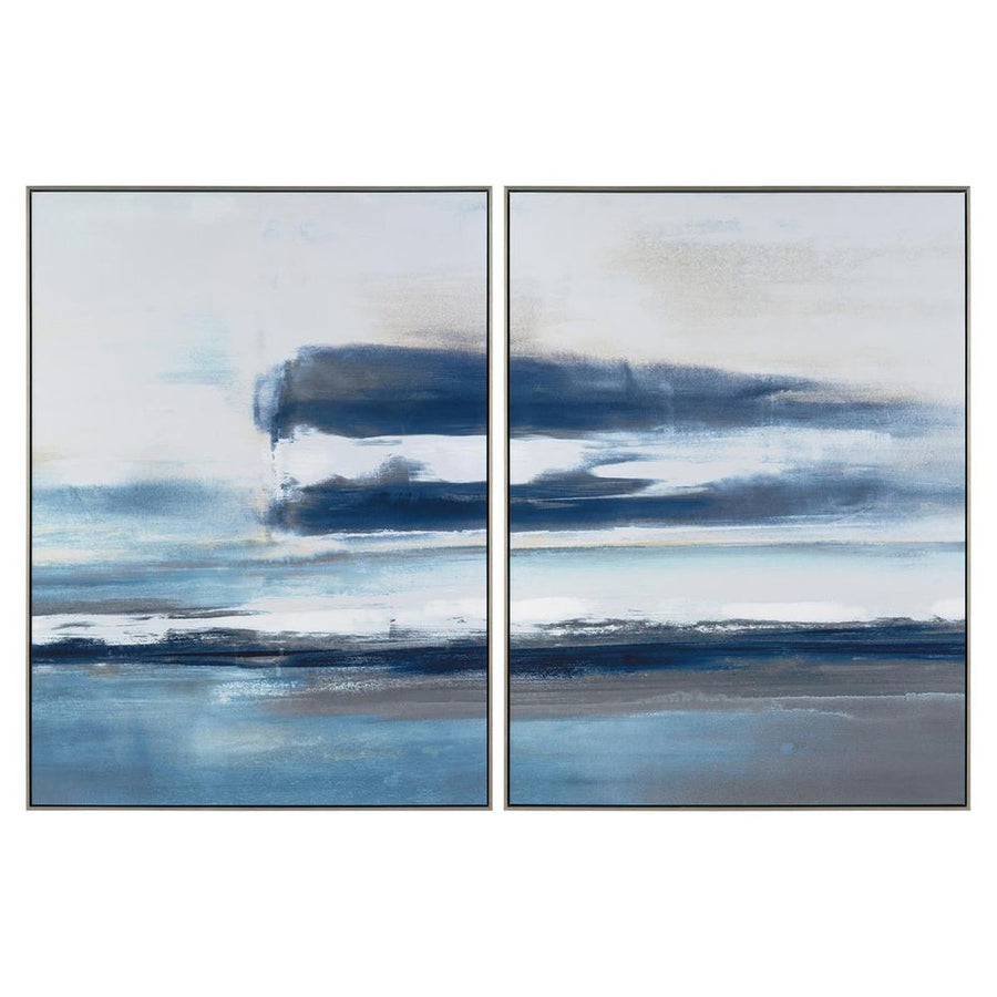 Wall Art Carol Benson-Cobb's Horizon's Break Diptych - White