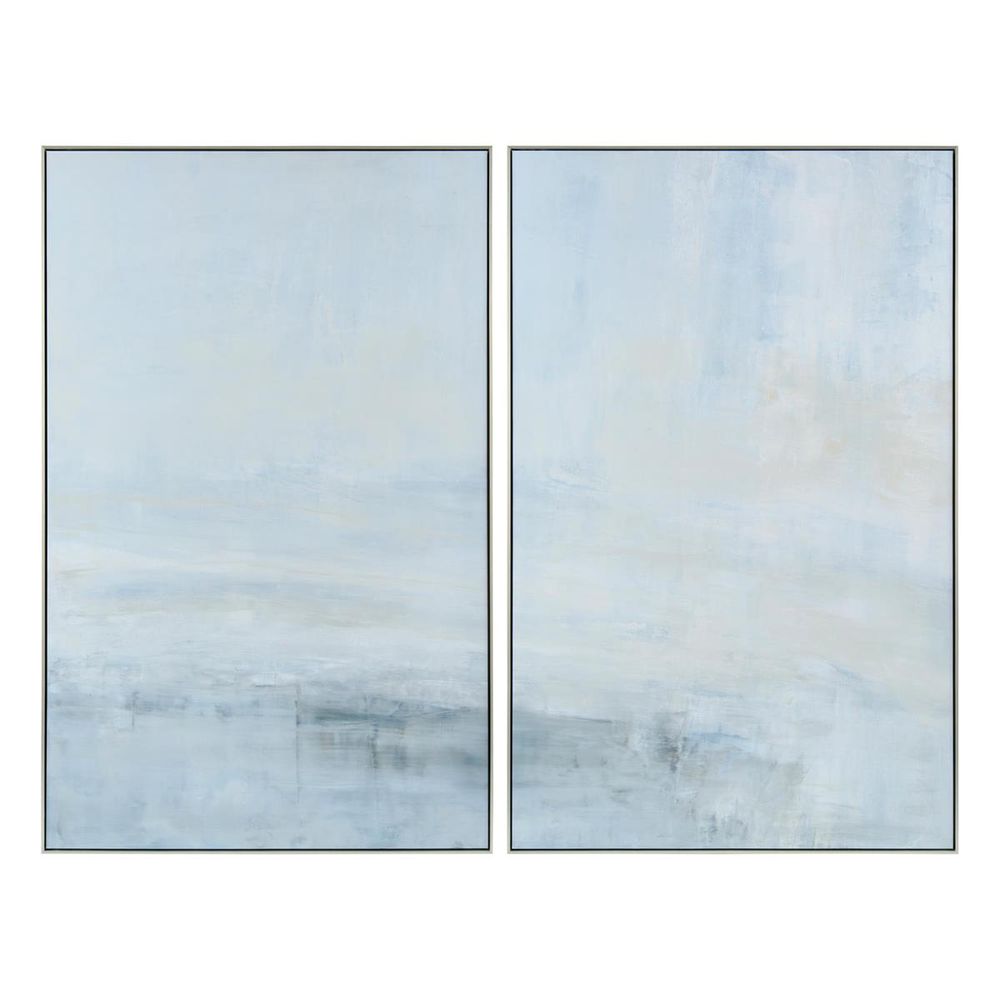 Wall Art Carol Benson-Cobb's Heaven Diptych - Blue, White