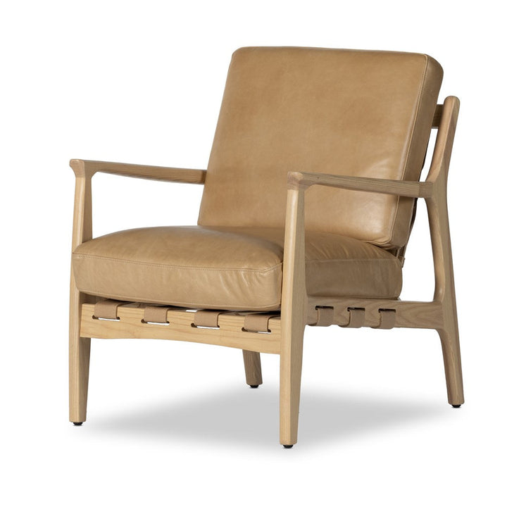 Simon Lounge Chair - Sahara Tan Leather