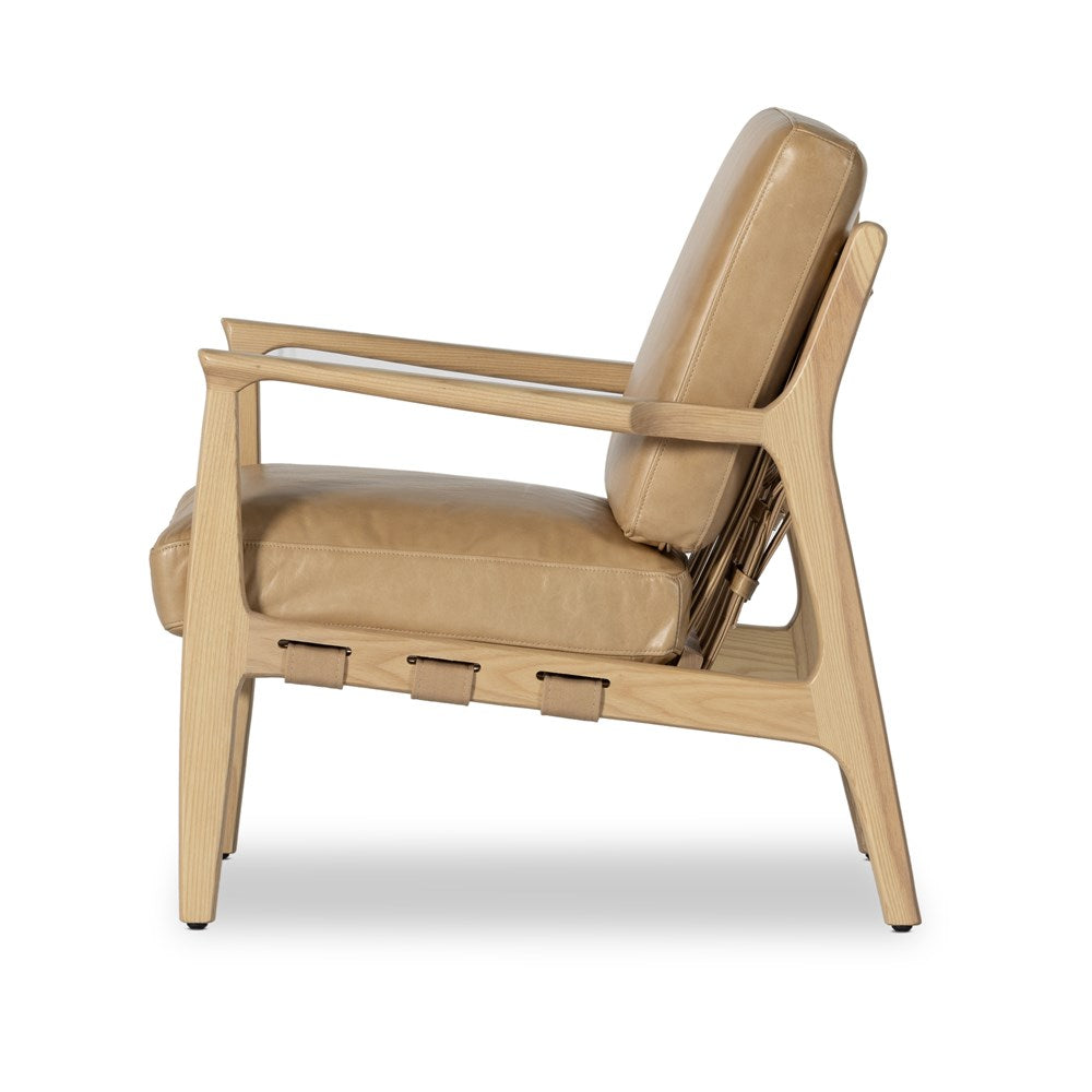 Simon Lounge Chair - Sahara Tan Leather